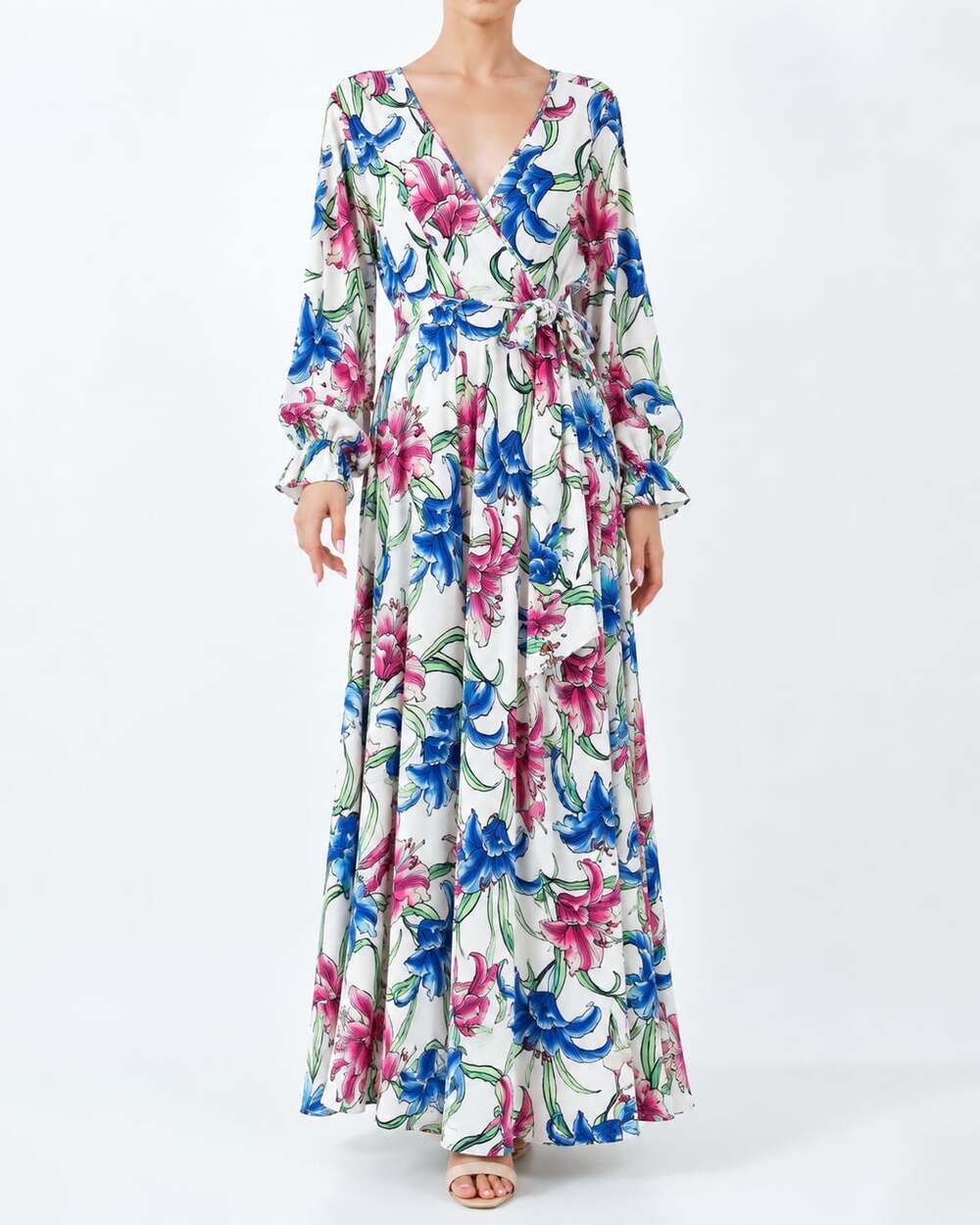 Meghan LA Multicolor Floral Long Sleeve Dress